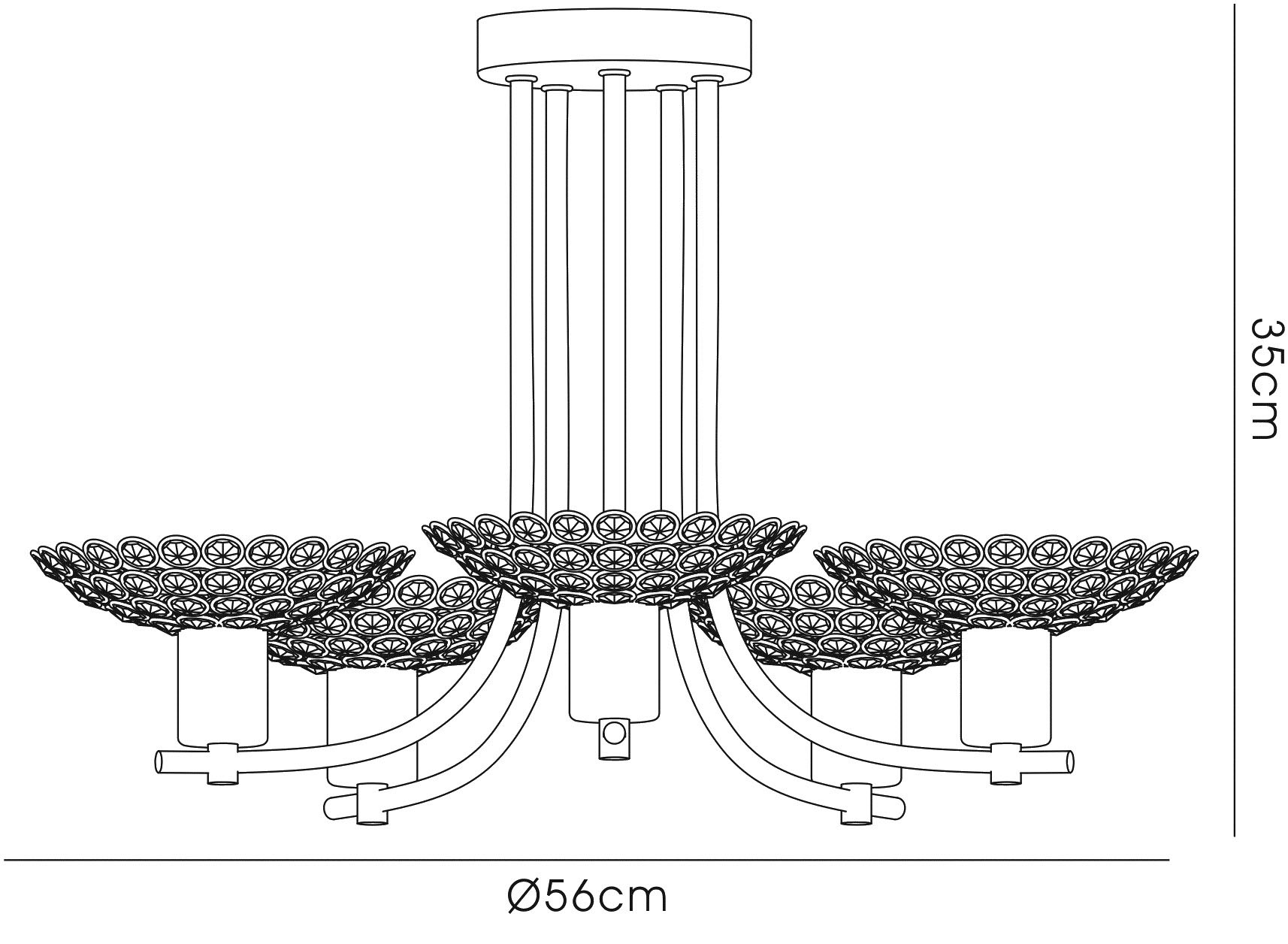 Ellen Ceiling Lights Diyas Semi Flush Fittings